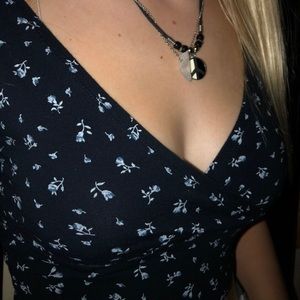 black top with blue flowers🦋🦋